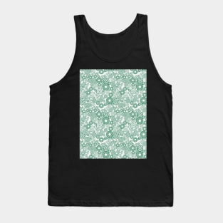 Green and Gray Spiral Pattern Tank Top